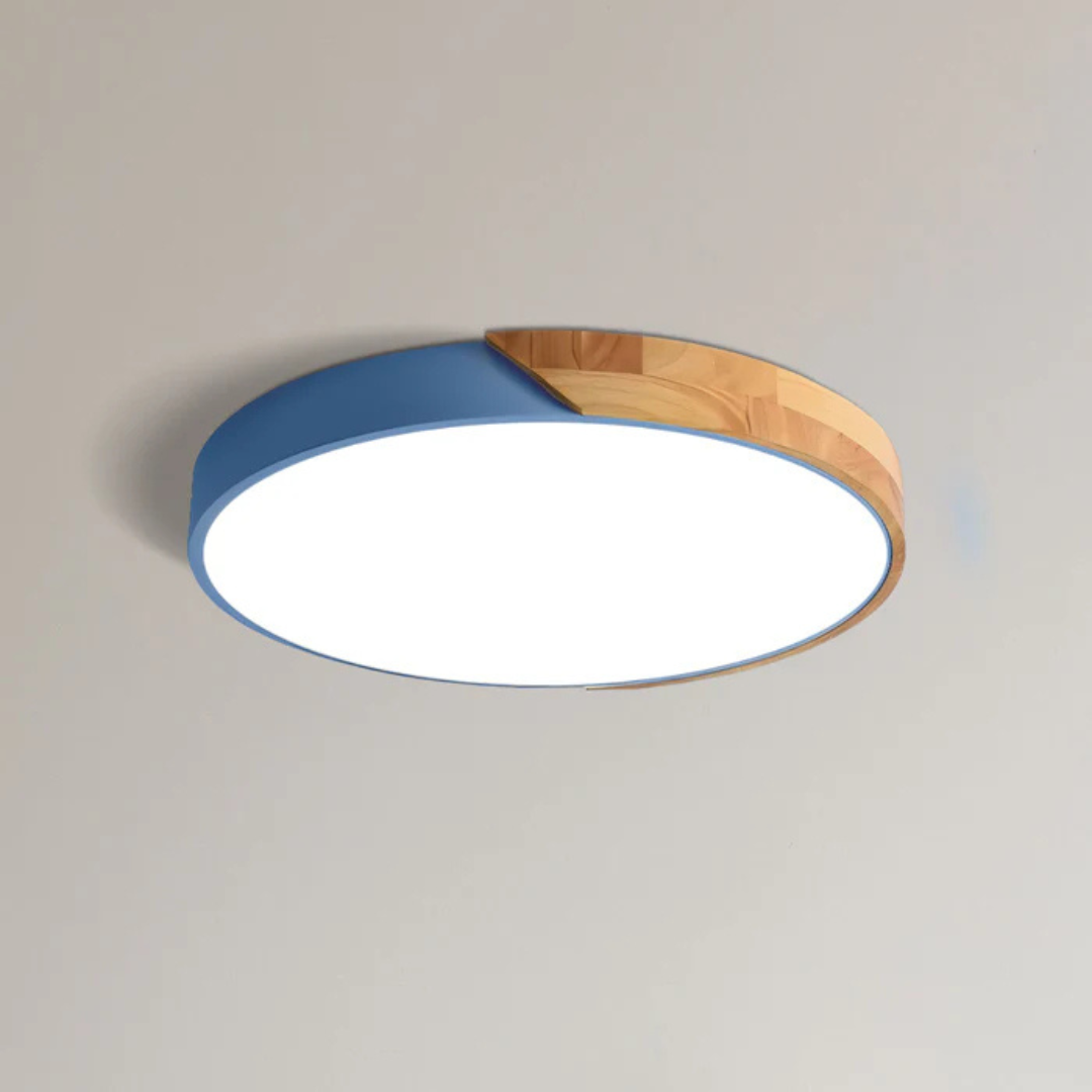 Emby - Ronde LED Plafondlamp met Houten Rand Scandinavisch