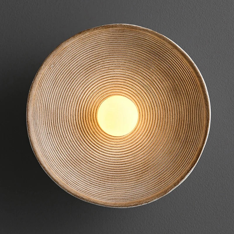 Ola - Ronde Wandlamp Wabi Sabi Stucwerk Look