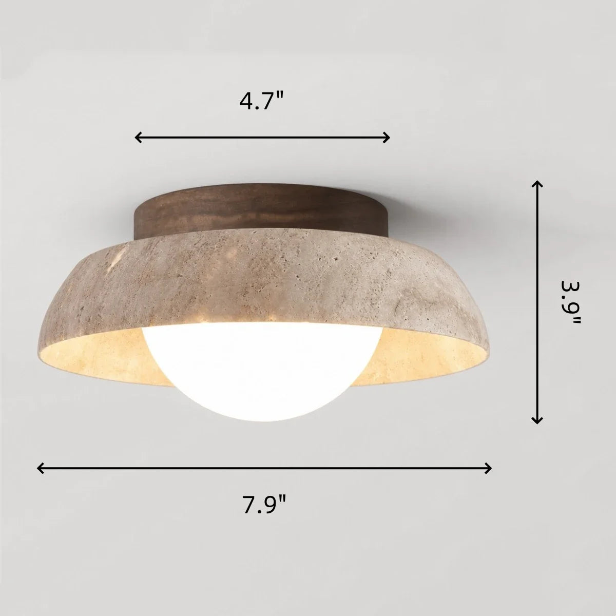 Sano - LED Plafondlamp Travertijn Wabi Sabi
