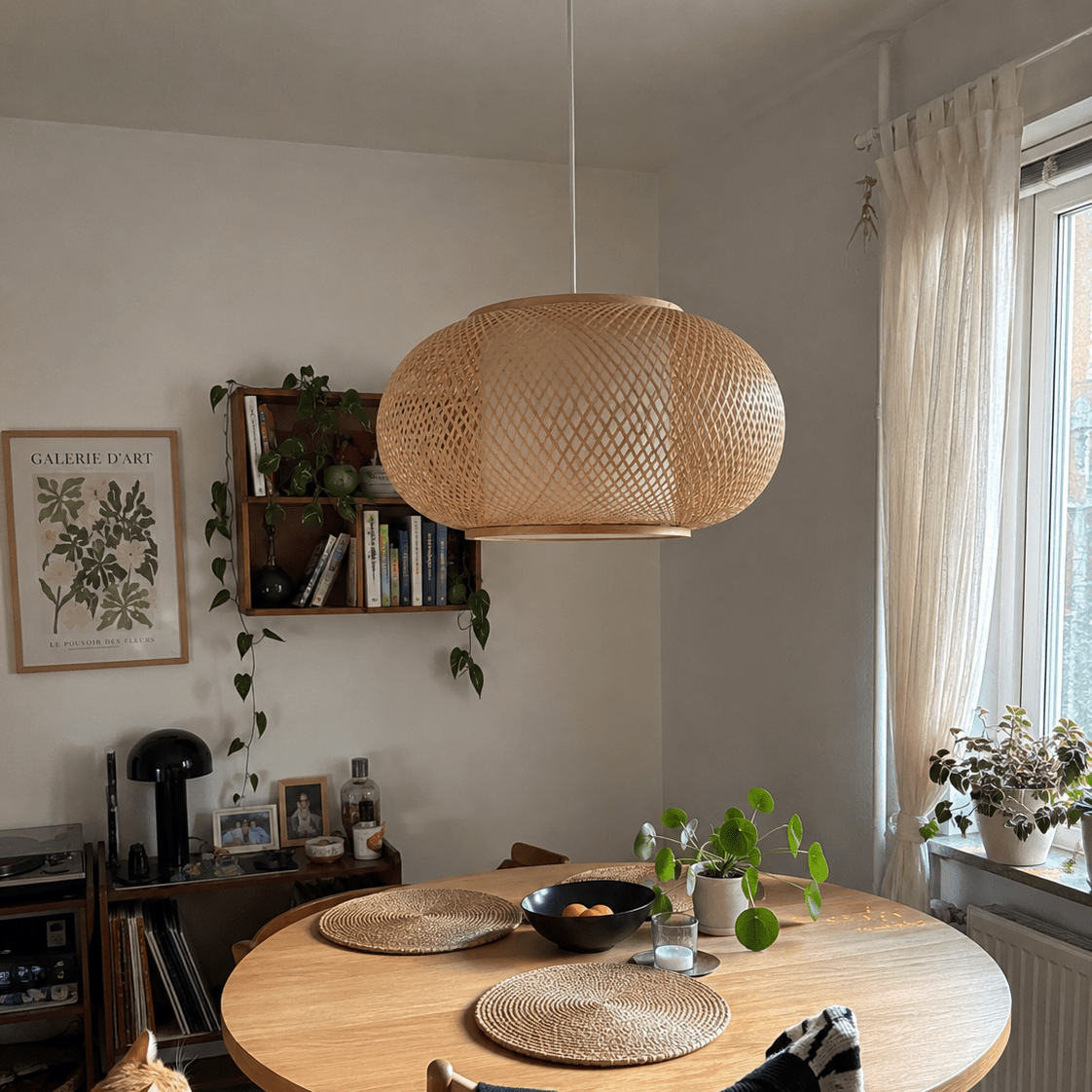 Solvi - Handgeweven Bamboe Hanglamp Japandi Stijl
