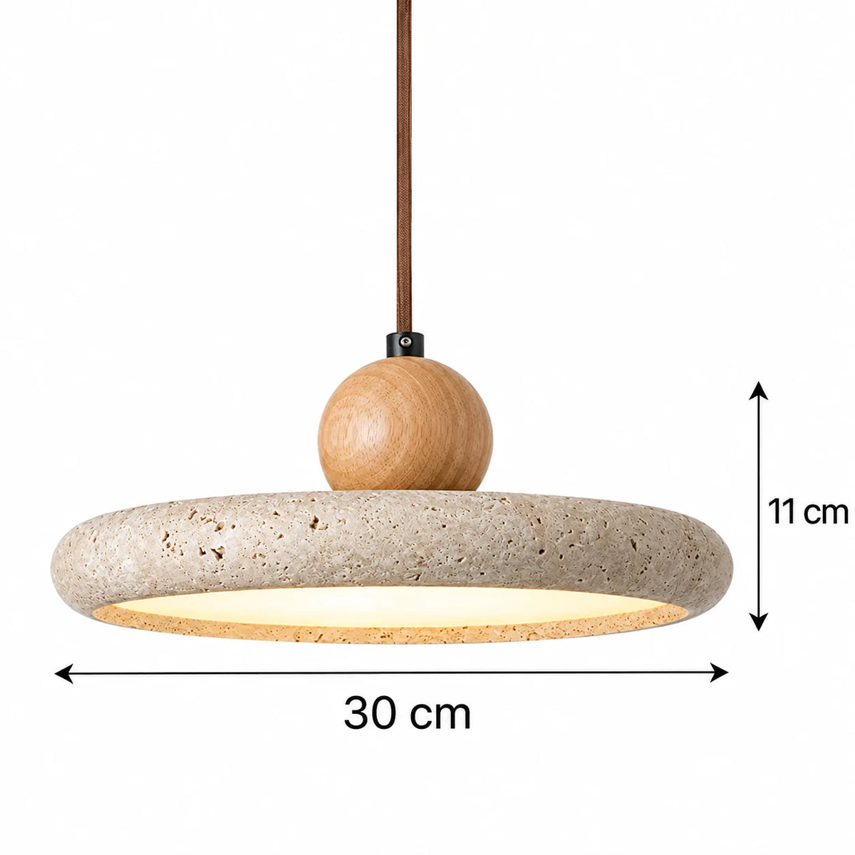 Iben - Hanglamp Travertin Rond LED