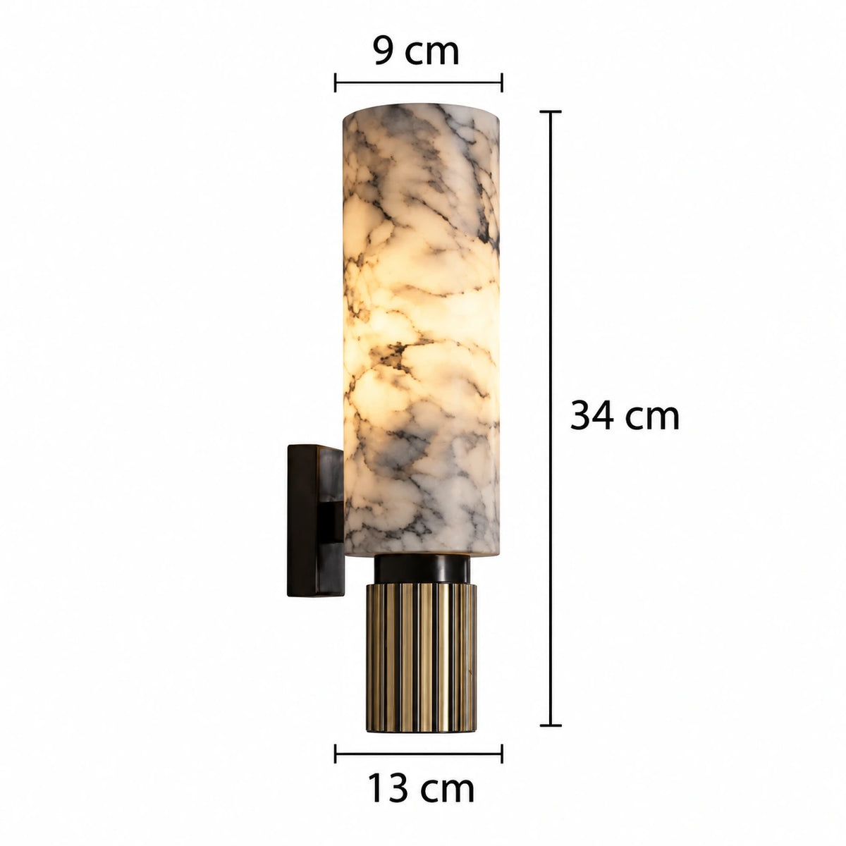 Malva - Marmeren Wandlamp Cilinder LED