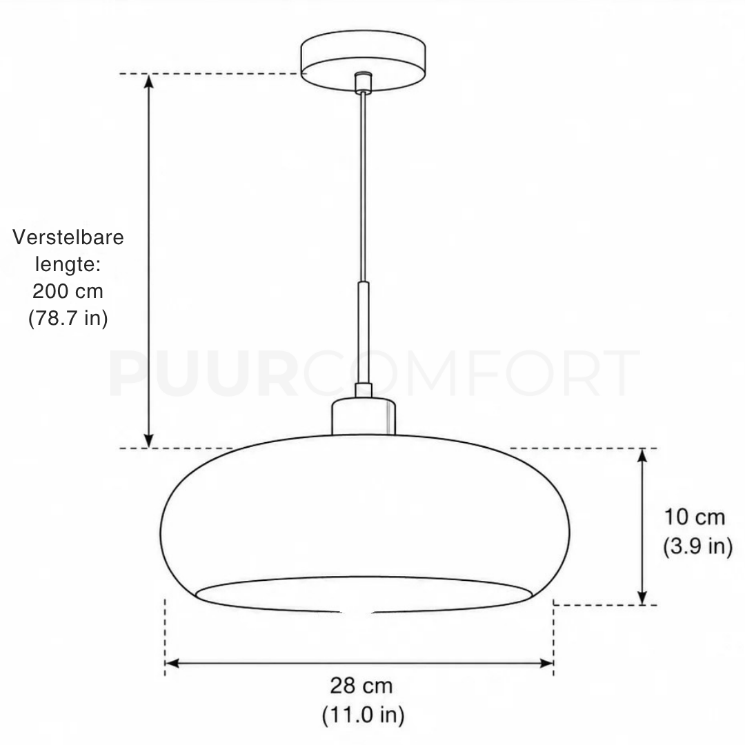 Sevi - Ronde Glazen LED Hanglamp Scandinavisch