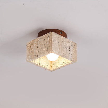 Ivalo - Travertin Cilinder Plafondlamp
