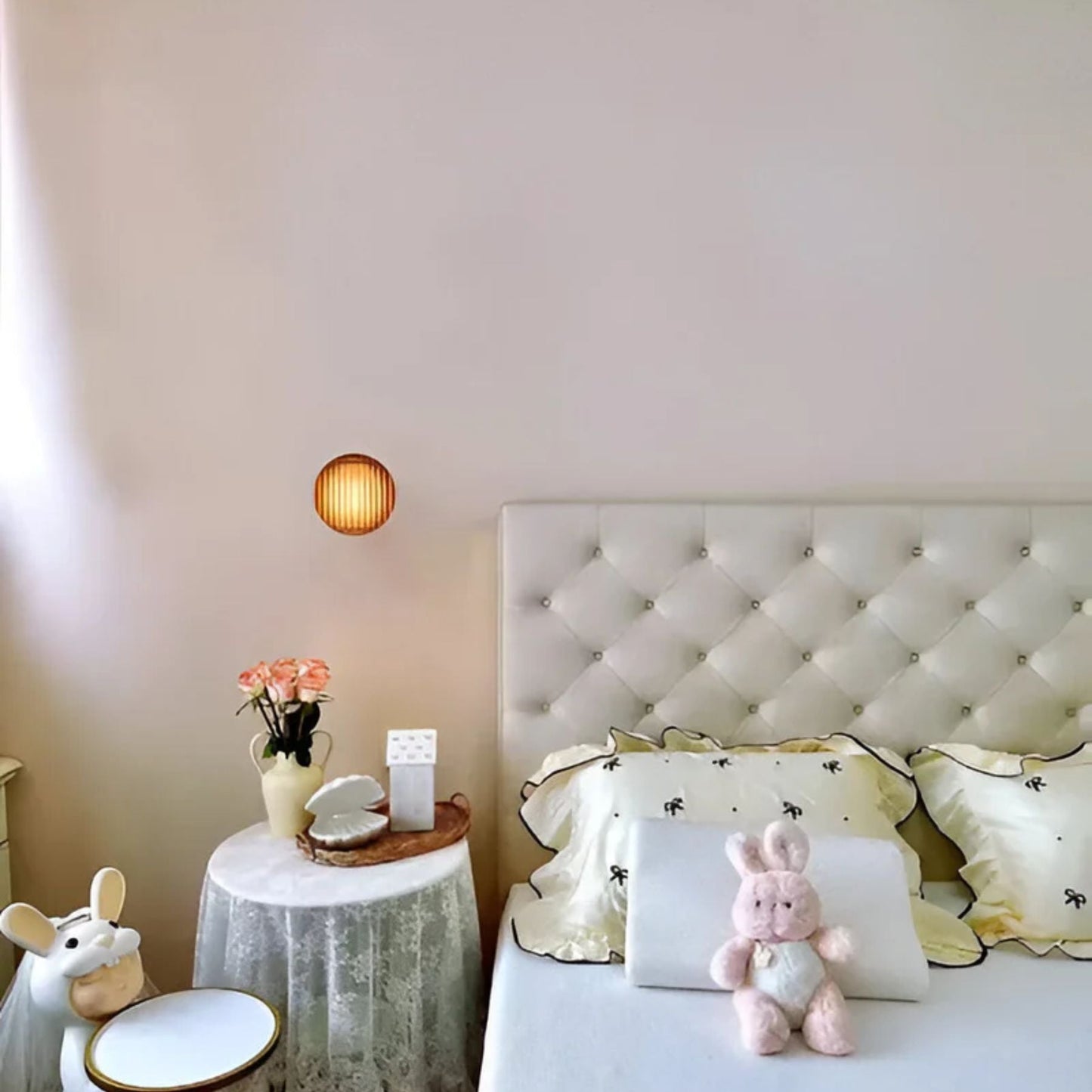 Eloa - Ronde Wandlamp met Geribbeld Glas