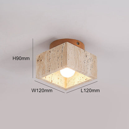 Ivalo - Travertin Cilinder Plafondlamp
