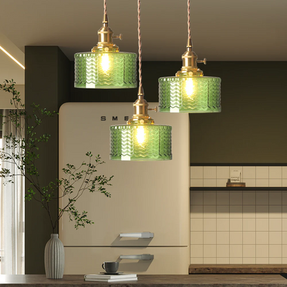 Kelva - Geribbelde Glazen Hanglamp