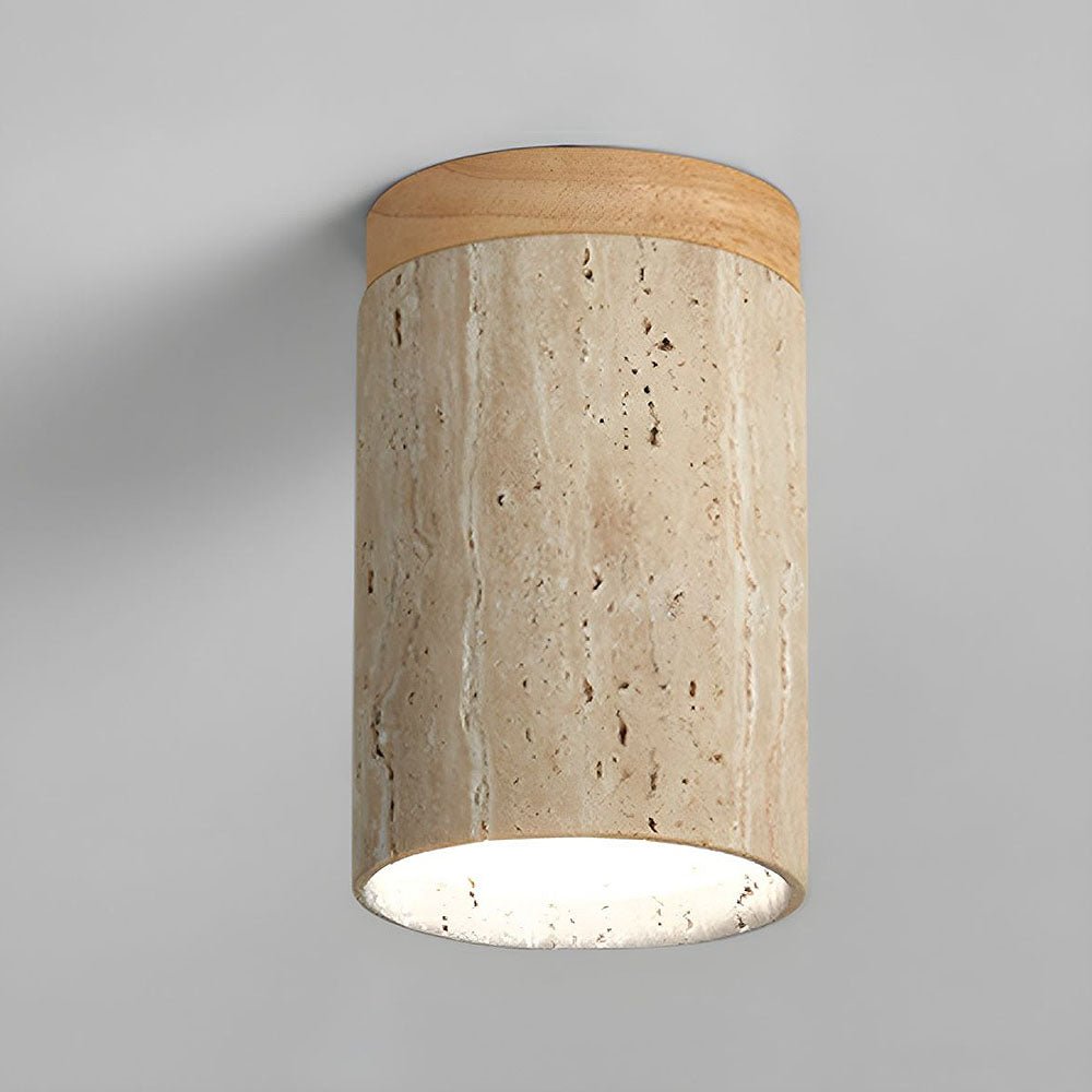 Ivalo - Travertin Cilinder Plafondlamp
