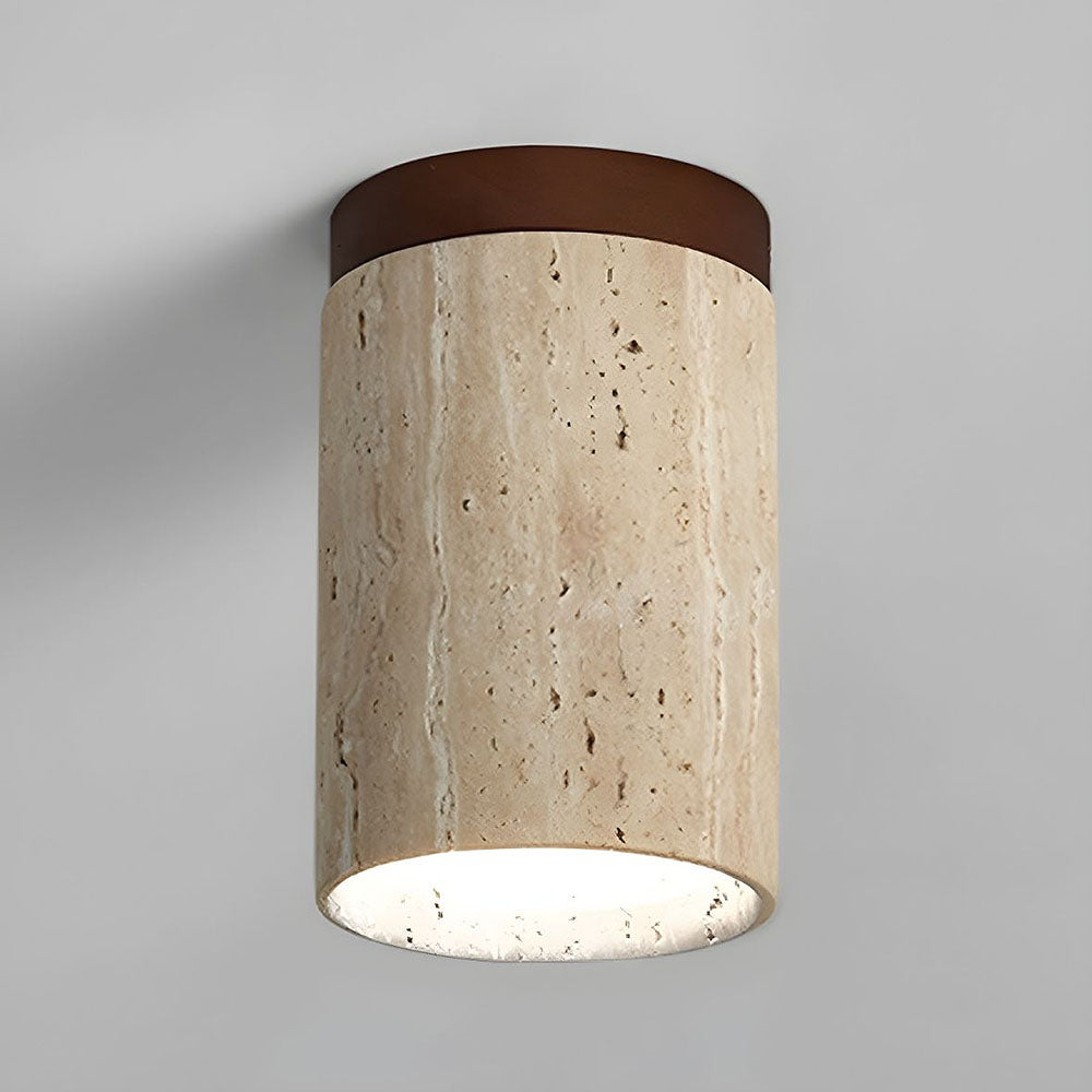 Ivalo - Travertin Cilinder Plafondlamp