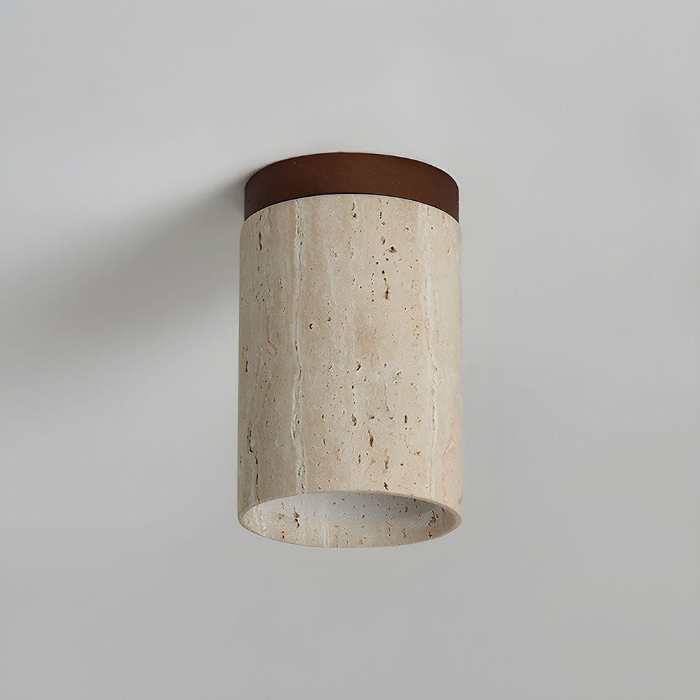 Ivalo - Travertin Cilinder Plafondlamp