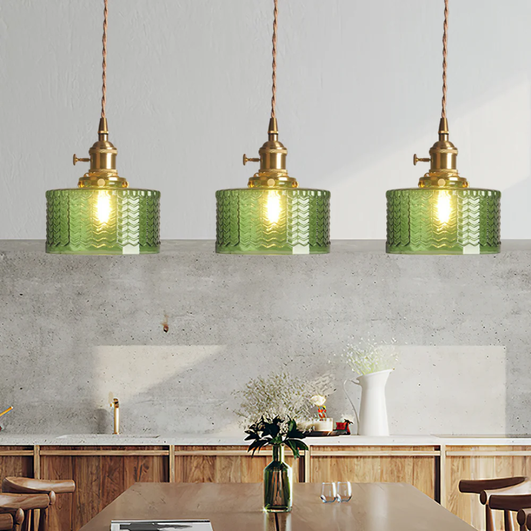 Kelva - Geribbelde Glazen Hanglamp