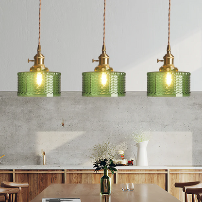 Kelva - Geribbelde Glazen Hanglamp