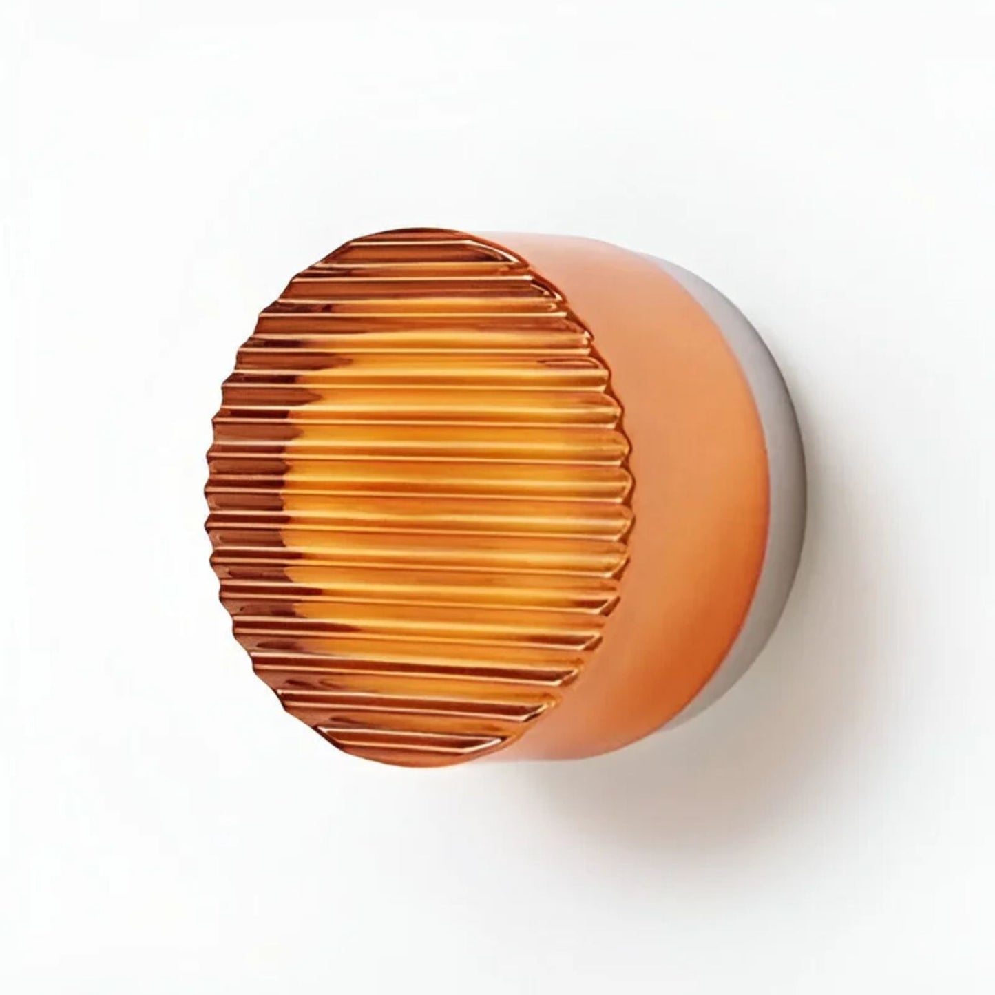 Eloa - Ronde Wandlamp met Geribbeld Glas