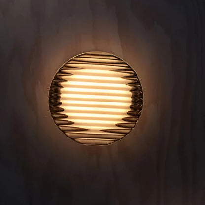 Eloa - Ronde Wandlamp met Geribbeld Glas