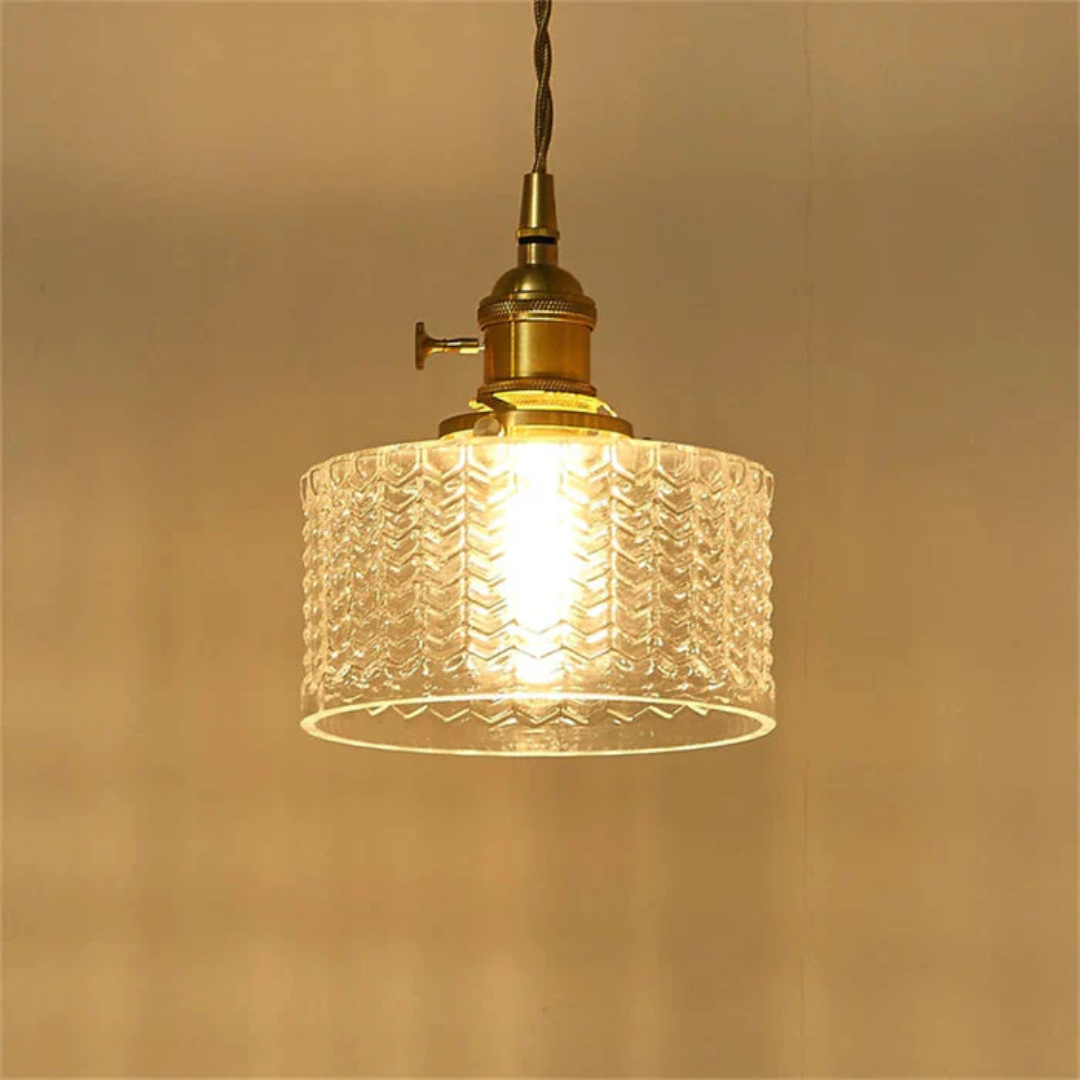 Kelva - Geribbelde Glazen Hanglamp