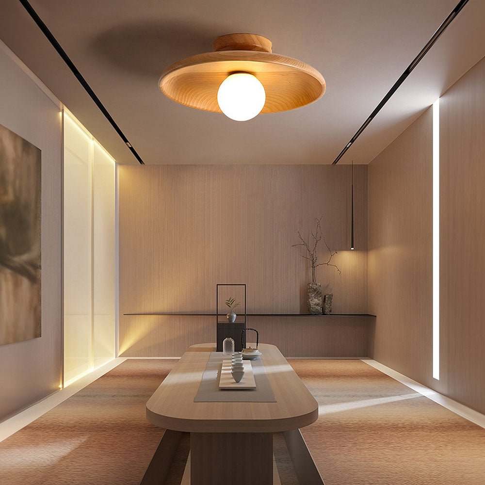 Eona - Ronde Houten Plafondlamp