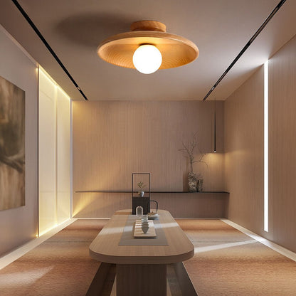 Eona - Ronde Houten Plafondlamp