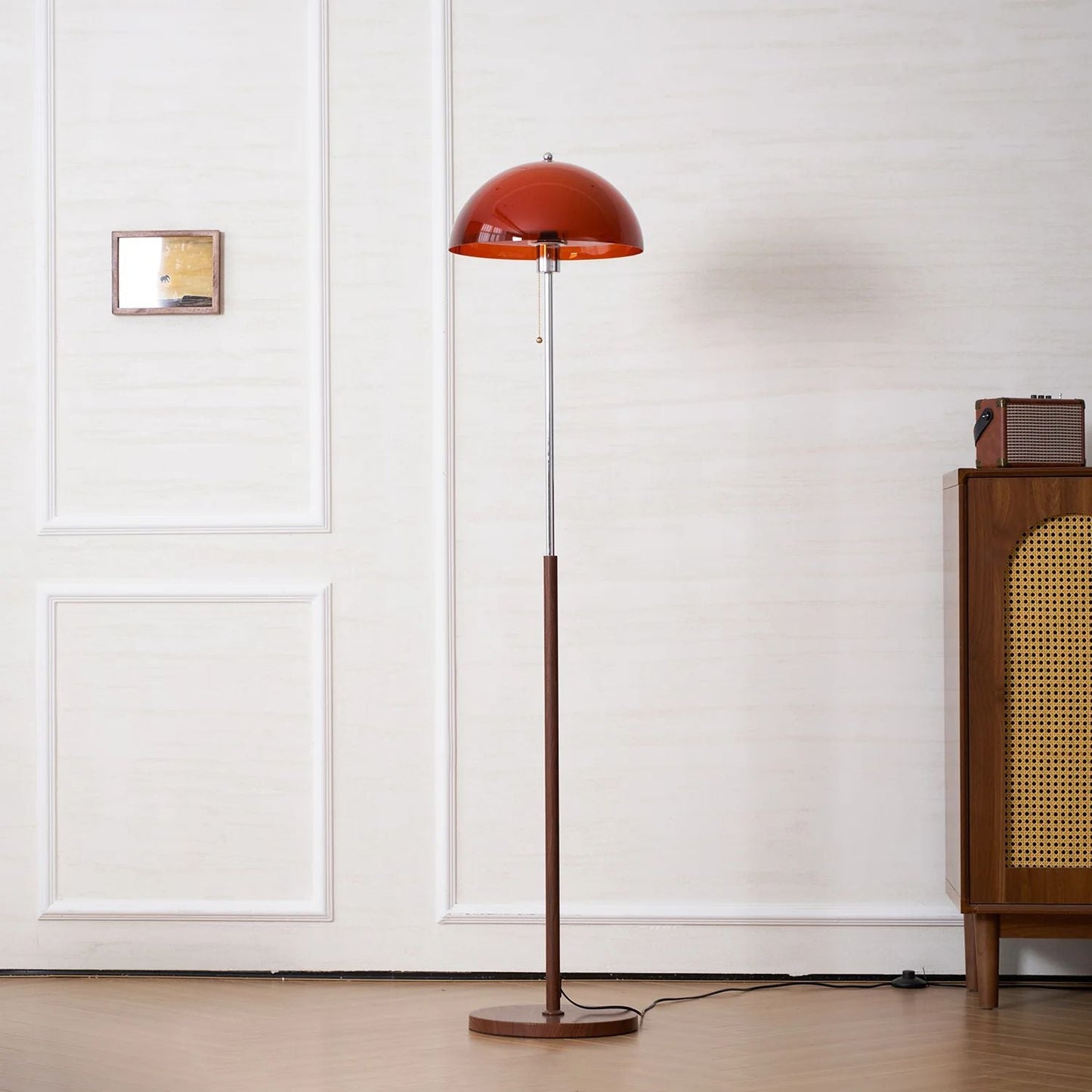 Selmi - Retro Vloerlamp Amber Glas