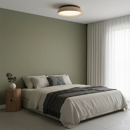 Enya - Travertin LED Plafondlamp met Hout
