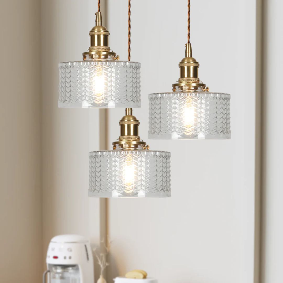Kelva - Geribbelde Glazen Hanglamp