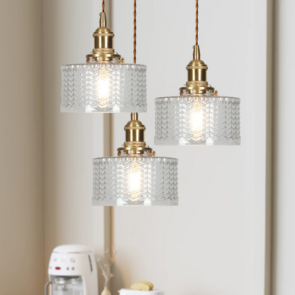 Kelva - Geribbelde Glazen Hanglamp