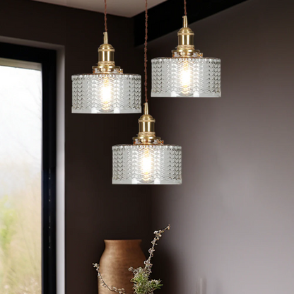 Kelva - Geribbelde Glazen Hanglamp