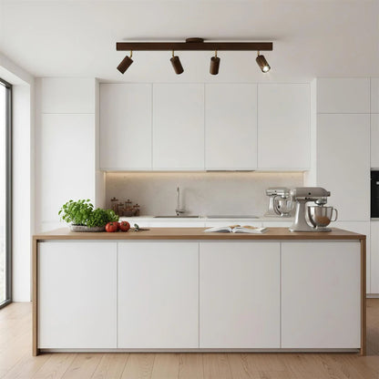 Orya - Houten Plafondlamp met Verstelbare Spots