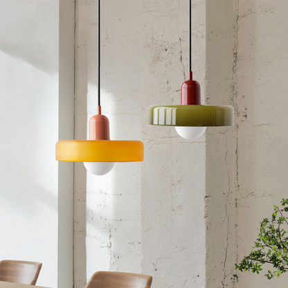 Selva - Bauhaus Retro Hanglamp Gekleurd Glas