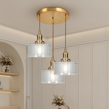Kelva - Geribbelde Glazen Hanglamp