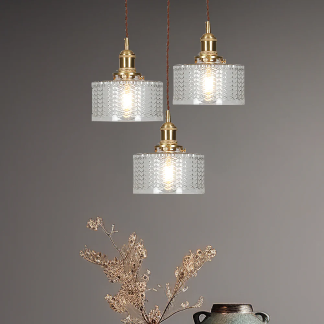 Kelva - Geribbelde Glazen Hanglamp