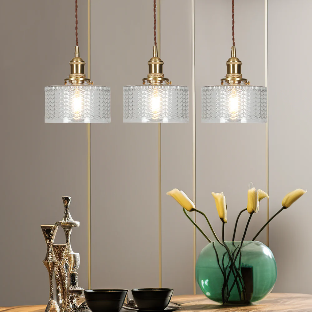 Kelva - Geribbelde Glazen Hanglamp