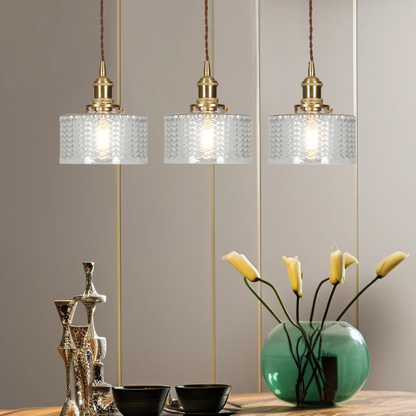 Kelva - Geribbelde Glazen Hanglamp