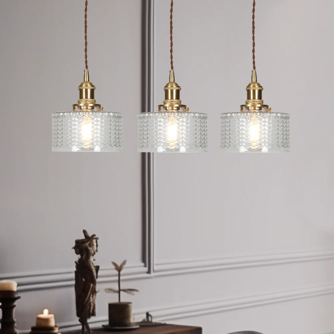 Kelva - Geribbelde Glazen Hanglamp