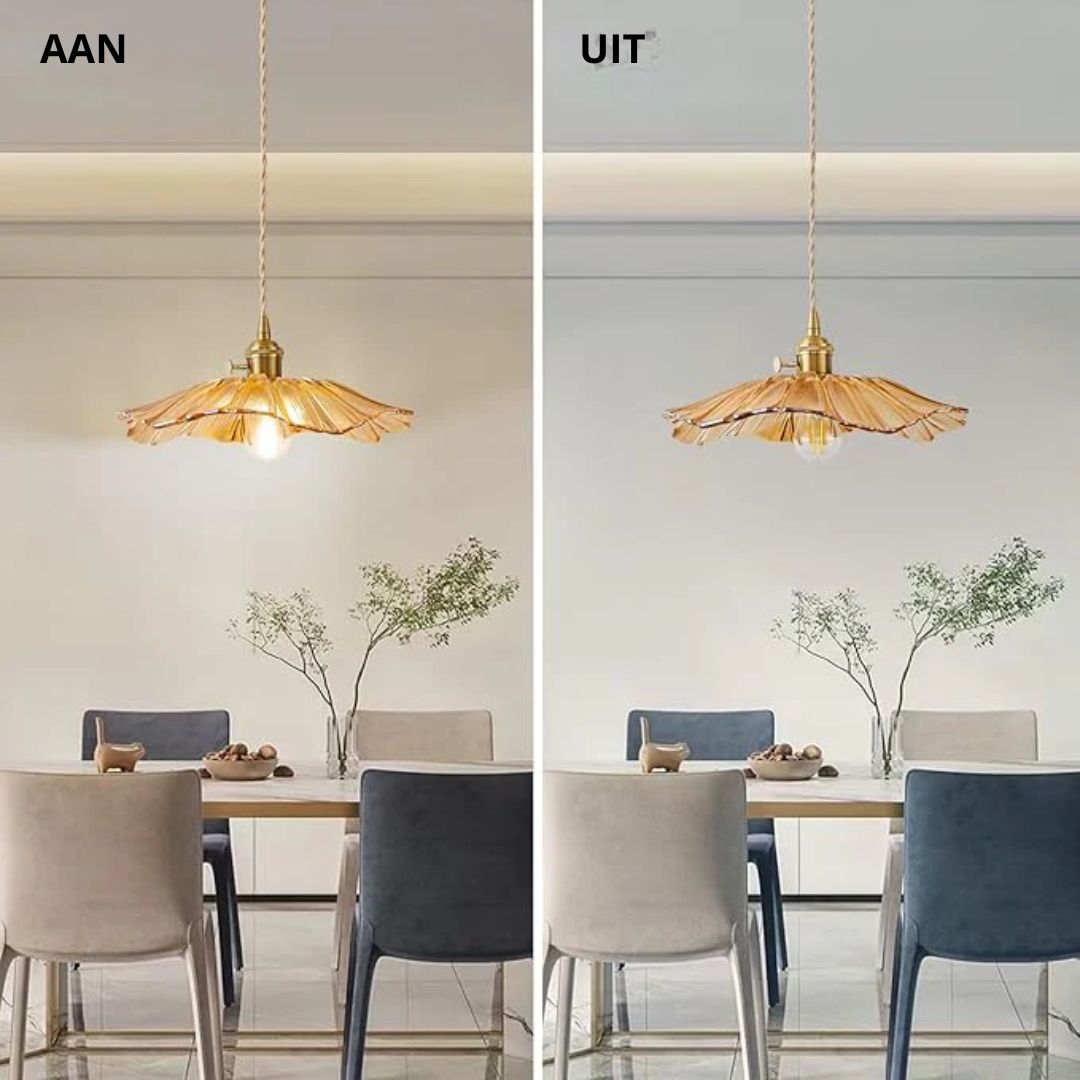 Bryna - Bloemvormige Glazen Hanglamp