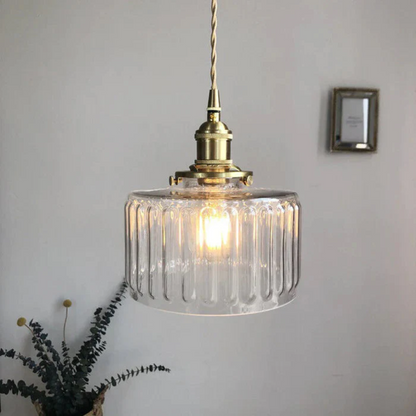 Kelva - Geribbelde Glazen Hanglamp