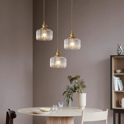 Kelva - Geribbelde Glazen Hanglamp
