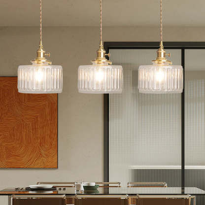 Kelva - Geribbelde Glazen Hanglamp
