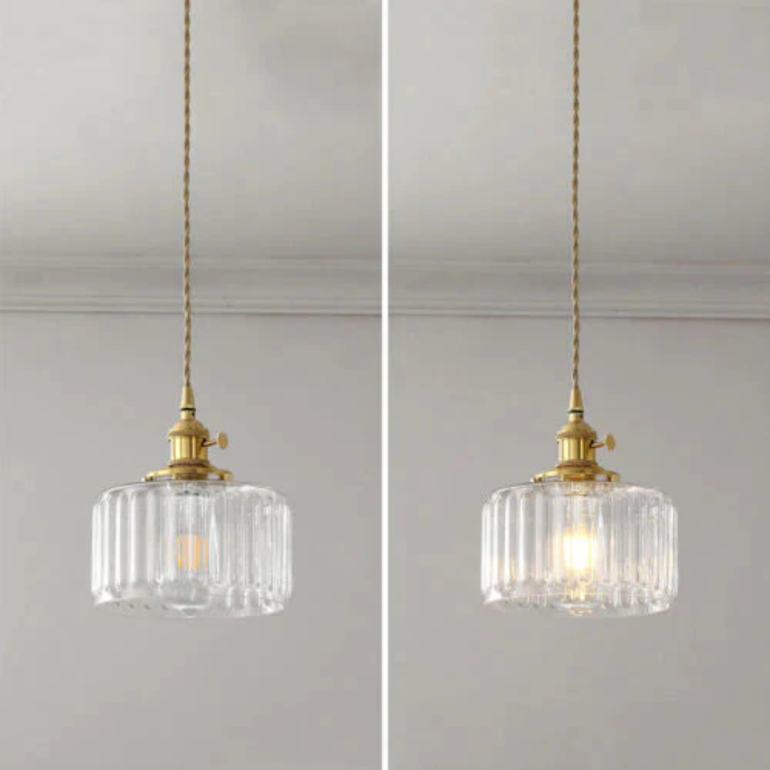 Kelva - Geribbelde Glazen Hanglamp