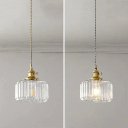 Kelva - Geribbelde Glazen Hanglamp