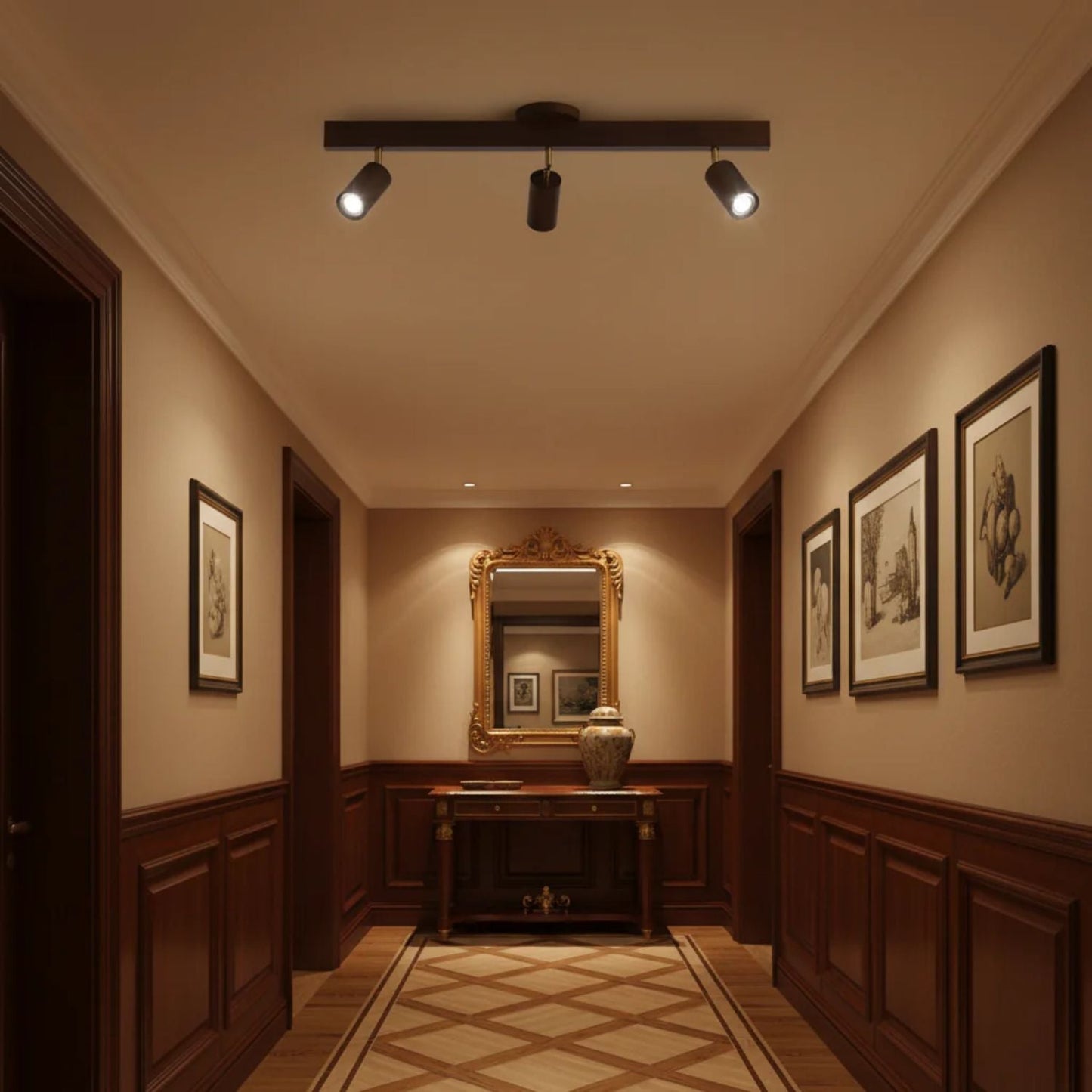 Orya - Houten Plafondlamp met Verstelbare Spots