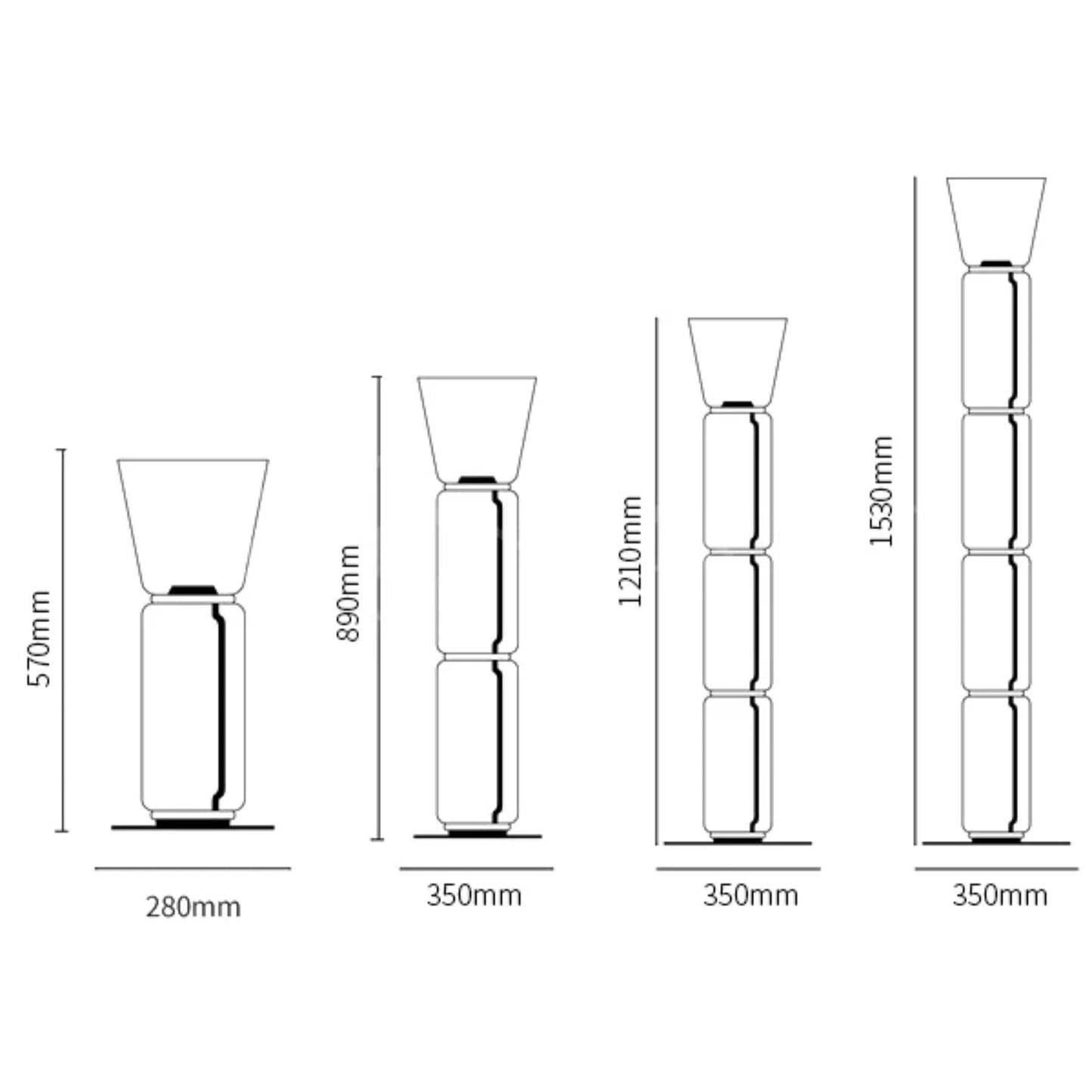 Nela - Moderne Glazen Vloerlamp LED
