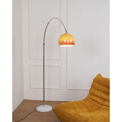 Siva - Booglamp Vloerlamp met Glazen Kap