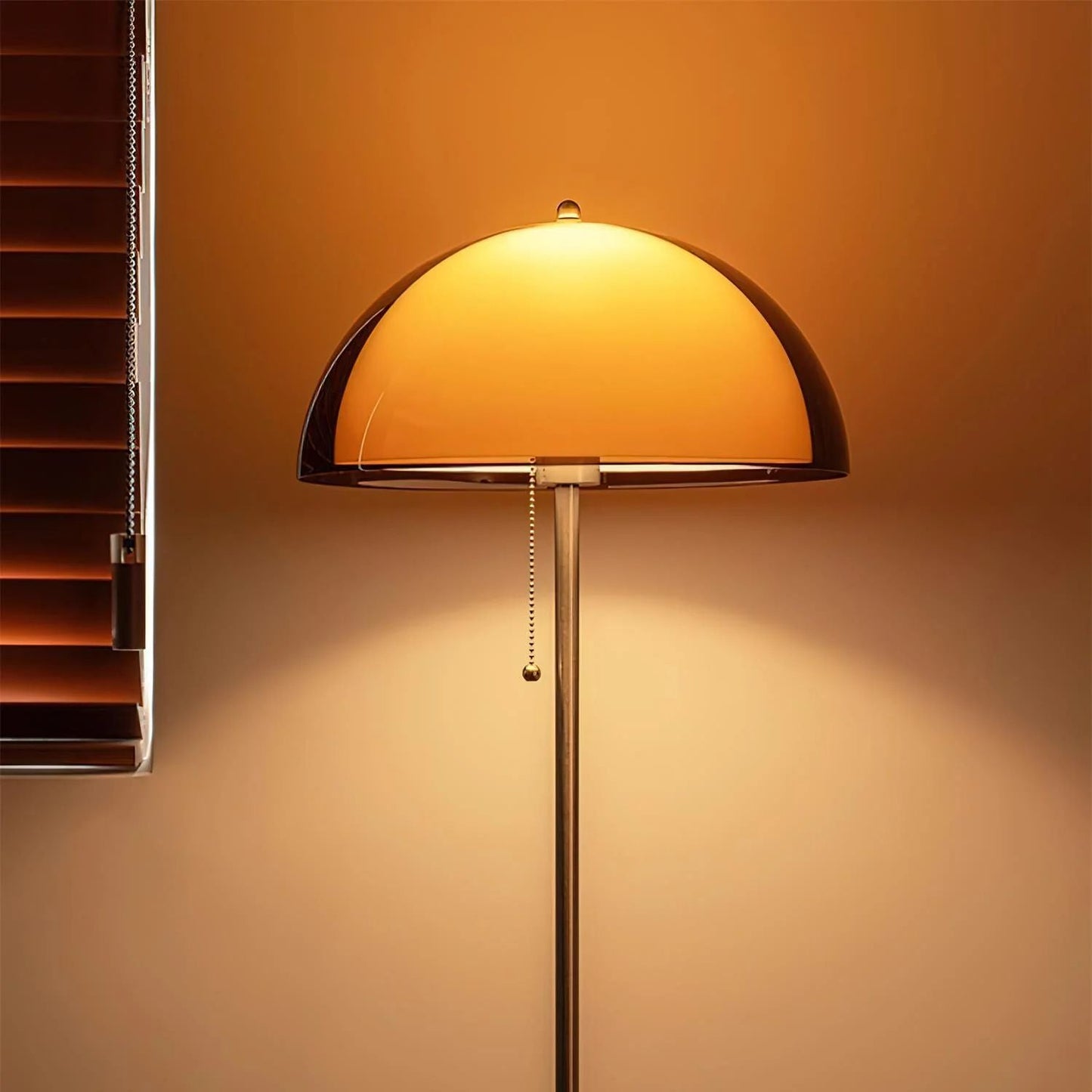Selmi - Retro Vloerlamp Amber Glas