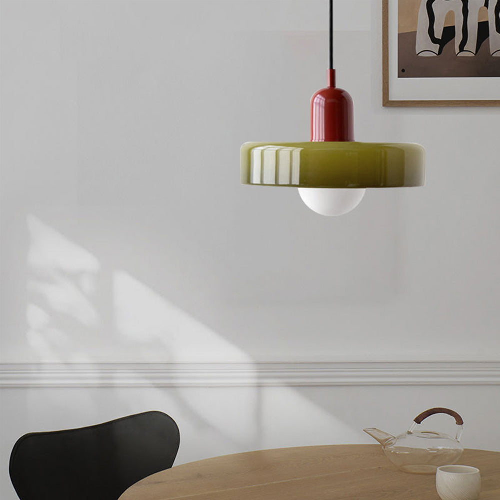 Selva - Bauhaus Retro Hanglamp Gekleurd Glas