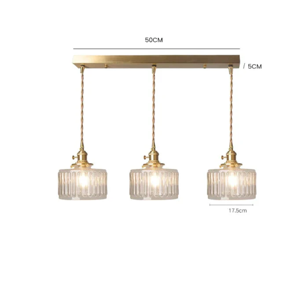 Kelva - Geribbelde Glazen Hanglamp
