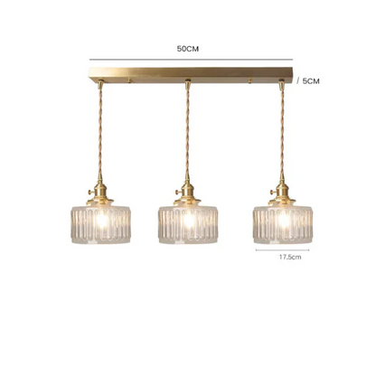 Kelva - Geribbelde Glazen Hanglamp