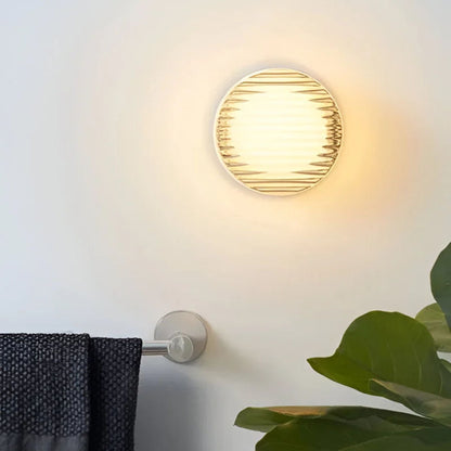 Eloa - Ronde Wandlamp met Geribbeld Glas