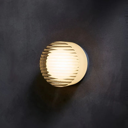 Eloa - Ronde Wandlamp met Geribbeld Glas