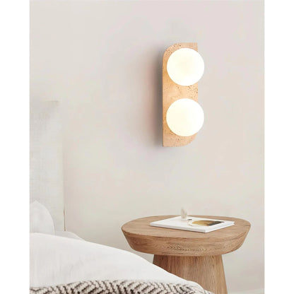 Ilyra - Travertin Wandlamp met Ronde Lichtpunten