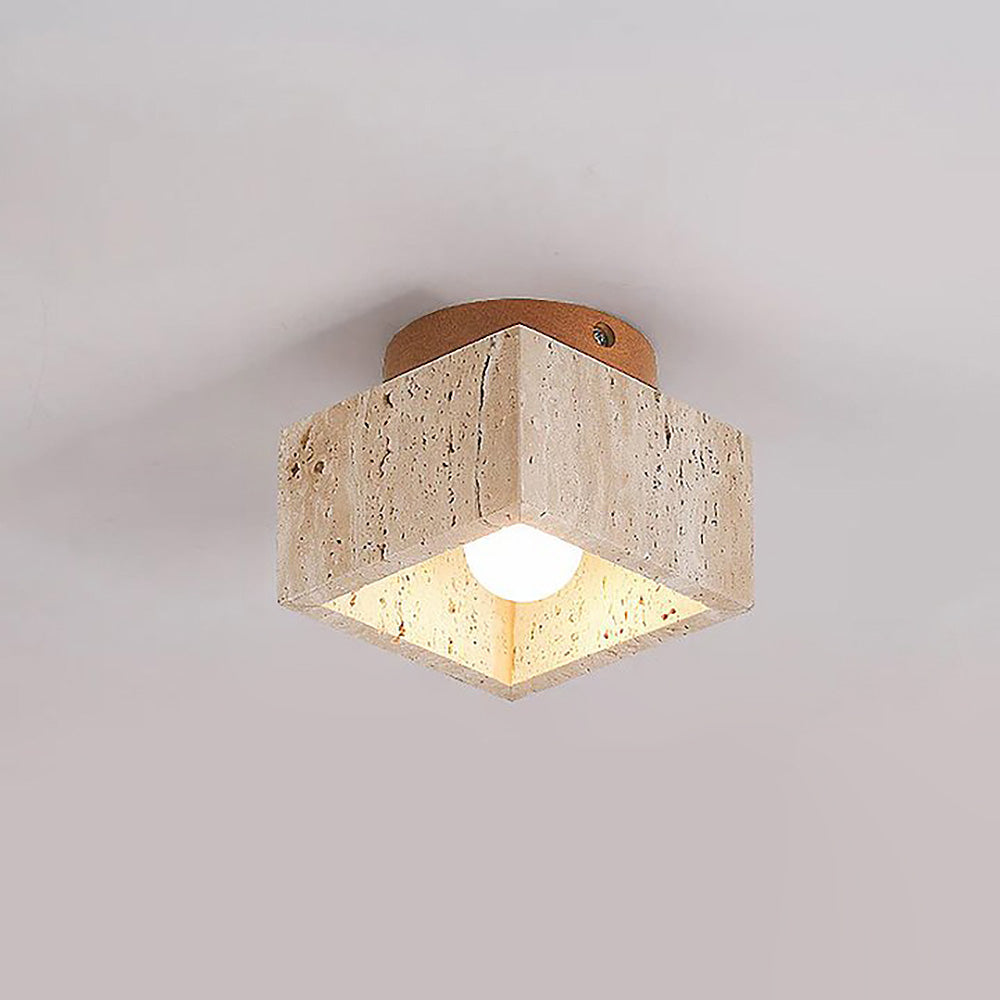 Ivalo - Travertin Cilinder Plafondlamp